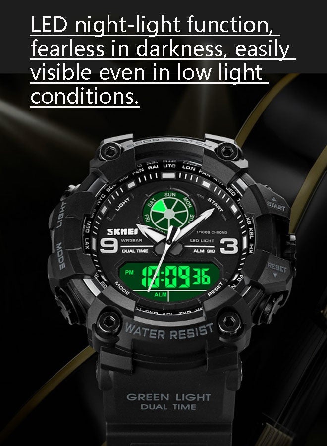 نيوترل ساعة رياضية خارجية مقاومة للماء SK-18 أنيقة وعصرية، مزودة بوظائف المؤقت والمنبه وساعة التوقيت والوظائف المضيئة. للجنسين (أسود). - Image 5